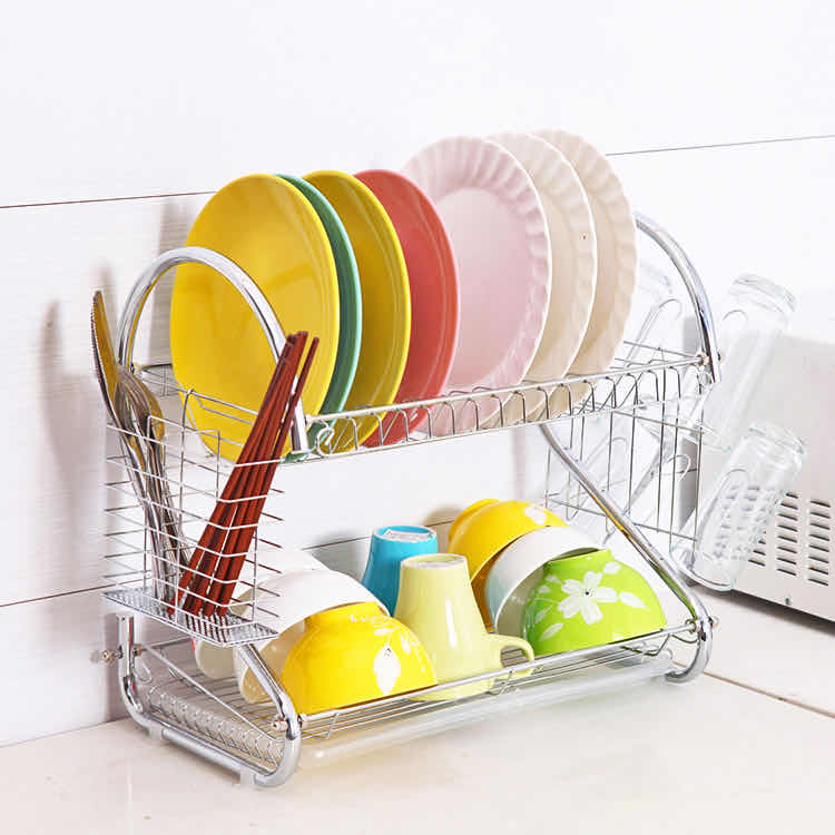 SalonMore Multifunctional S-shaped Dual Layers Dish Rack 